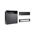 Gate Mounted Letterbox Galvanised Steel   W3 6   Black Matt   Black Letterplate