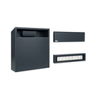Gate Mounted Letterbox Galvanised Steel   W3 6   Dark Grey With Dark Grey Letterplate
