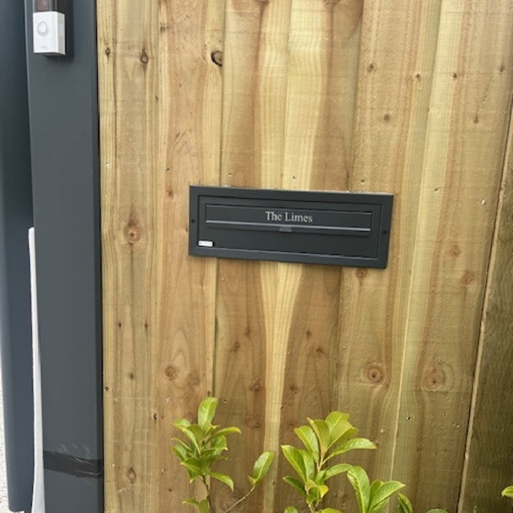 Gate Mounted Letterbox   W3 3   Black   Lifestyle Photo 1