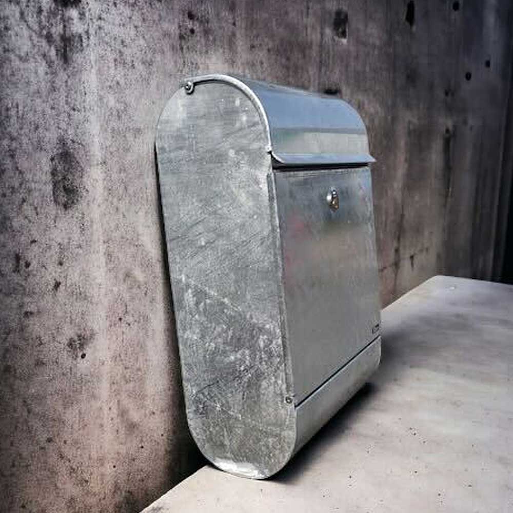 Industrial Aw Galvanised Steel Large Wall Mounted Post Box Allux 9000