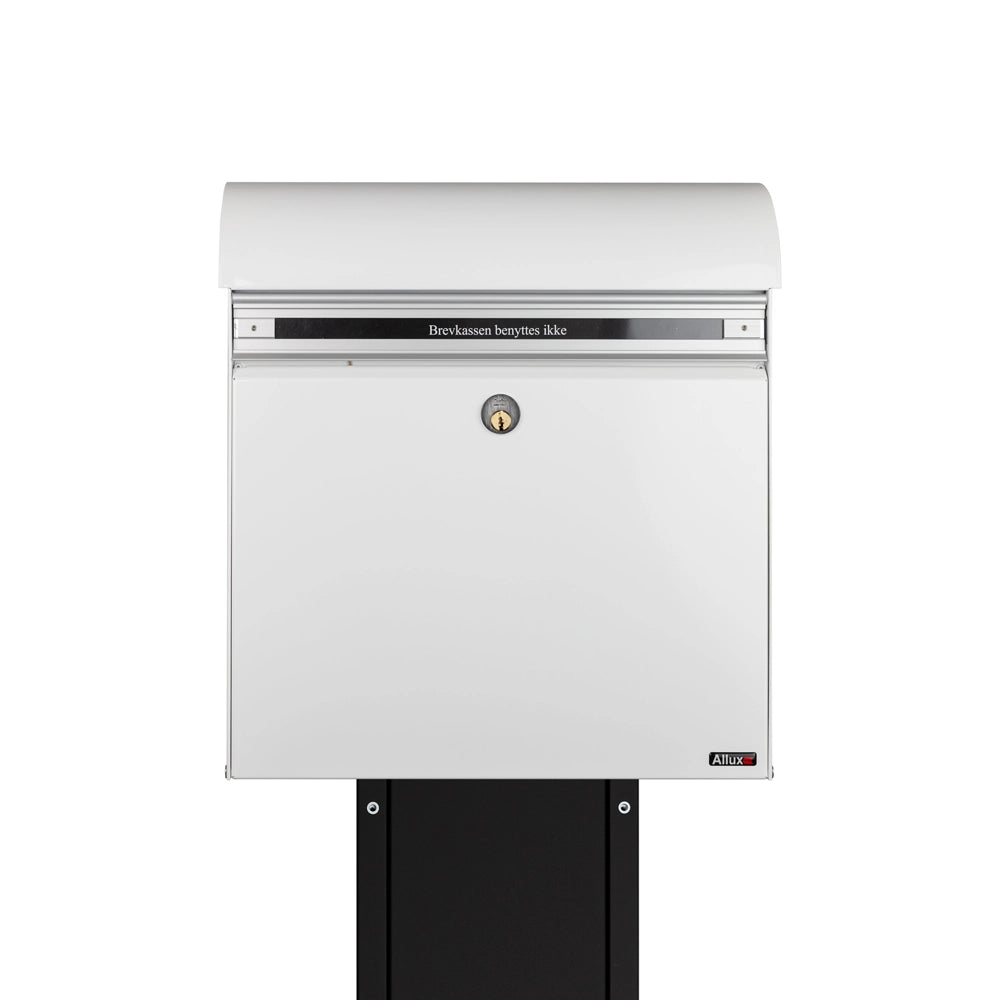 KS2000 White Free Standing Post Box With 1001 Black Stand