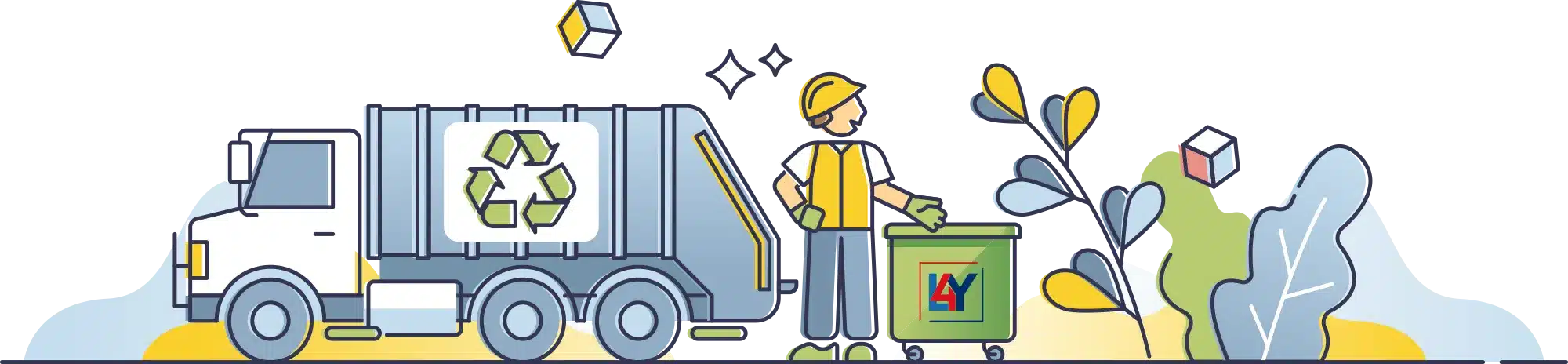 LB4Y Empty Recycling Bins