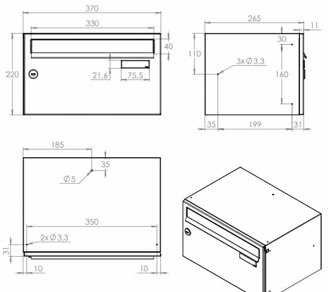 LBD 217 Communal Lettebox