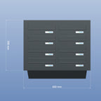 LDD 041 High Capacity Through The Wall Mailbox   Bank Of 8 (1)