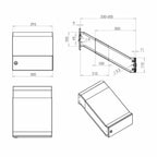 Through The Wall Letterbox 330-500mm with Cast Plate LDD-042 Nero