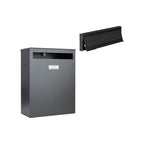 Large Letterbox Gate Mounted Rear Acess   Magnum   Galvanised Steel Dark Grey   Letterplate