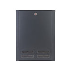 Large Letterbox Gate Mounted Rear Acess   Magnum   Galvanised Steel Dark Grey   Rear View