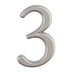 Modern House Numbers 3 Silver Small