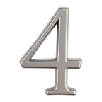 Modern House Numbers 4 Silver Small