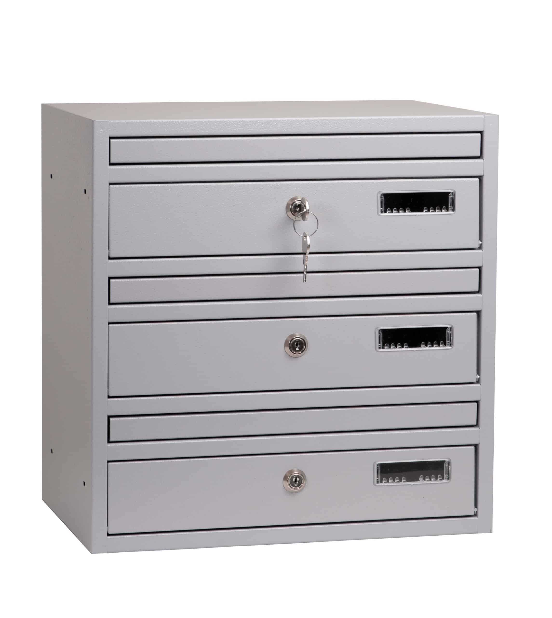 Bank Of 3 Wall Mounted Letter Boxes