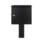 Outdoor Free Standing Letterbox   Allux 400 Black   Black Stand