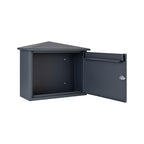 Outdoor Letterbox Free Standing   Kestrel   Dark Grey   Opened