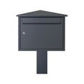 Outdoor Letterbox Free Standing   Kestrel Dark Grey With Dark Grey Stand