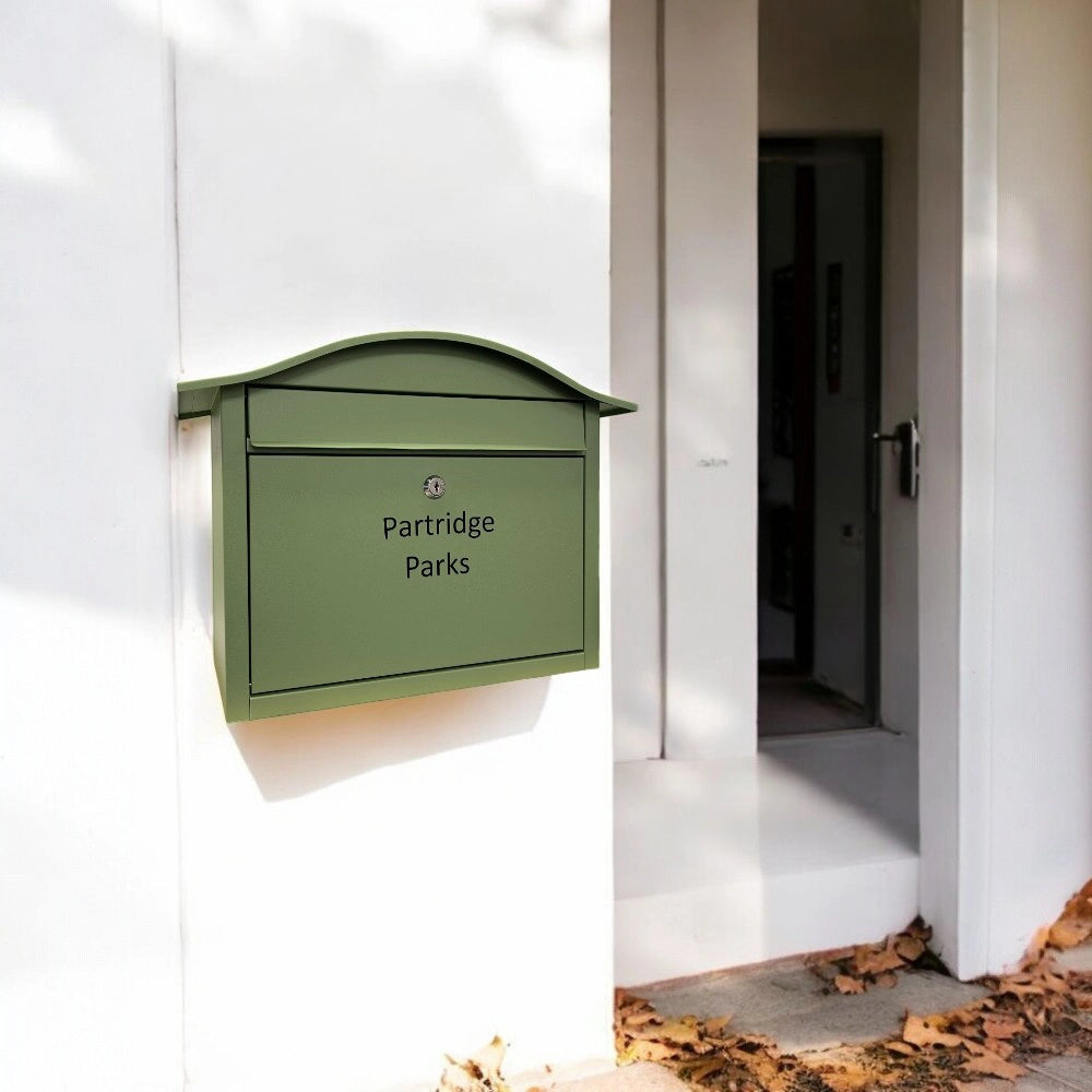 Pale Green Wall Mounted Post Box Partridge