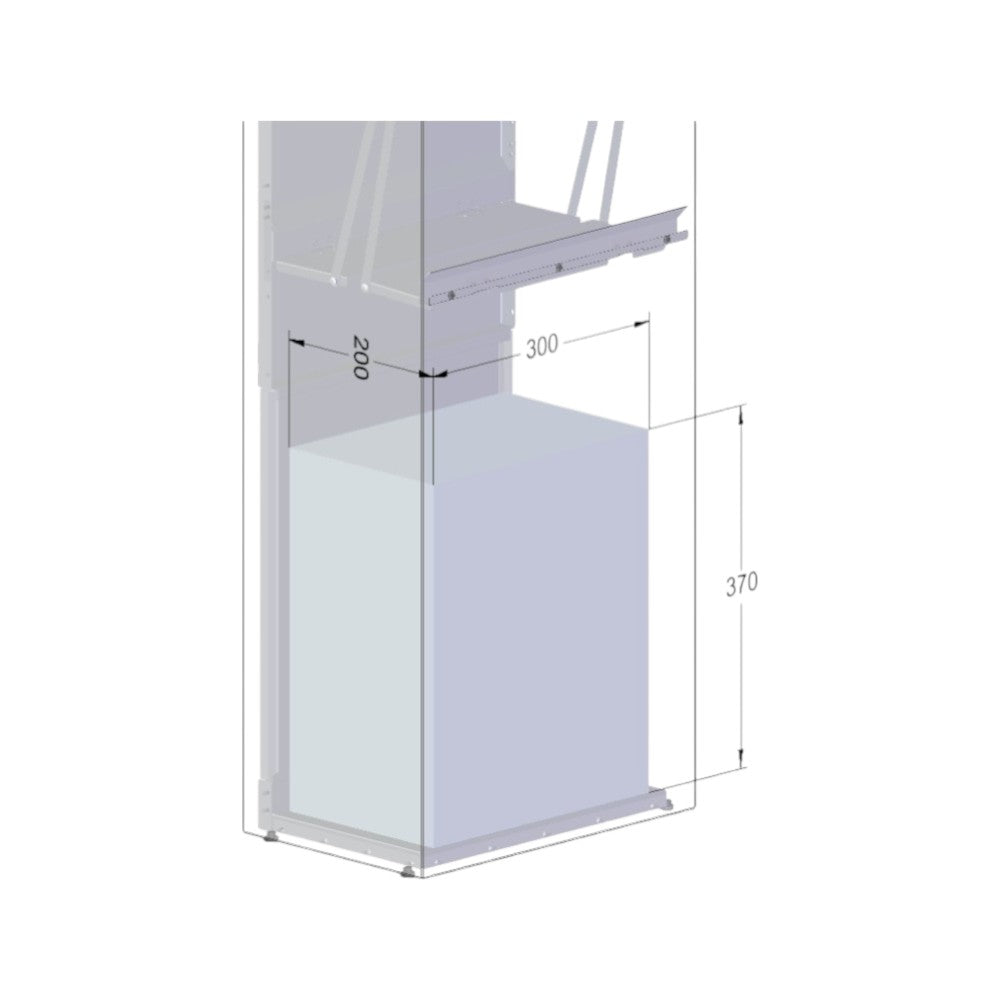 ParcelPod 3 Front Access   Front Side   Dimension Drawing 2