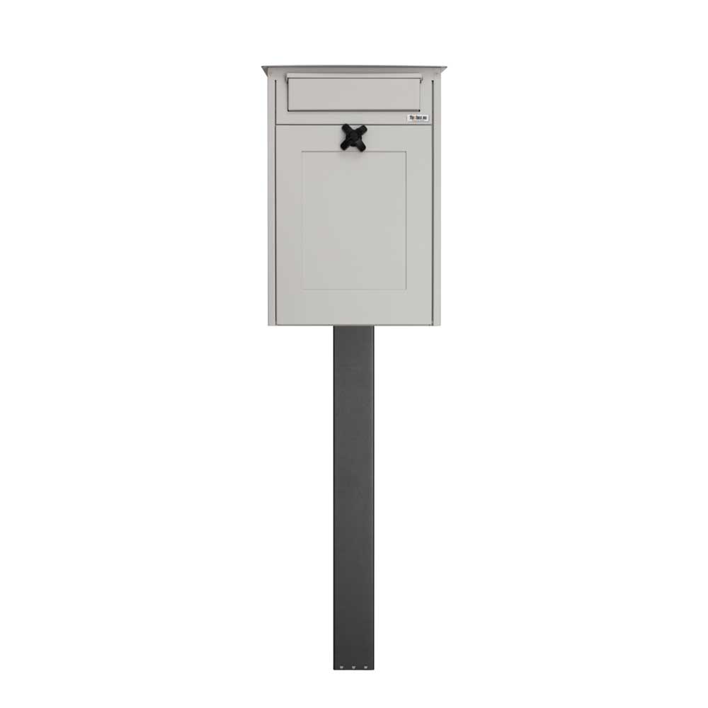 Post Mounted External Post Box Albert Light Grey