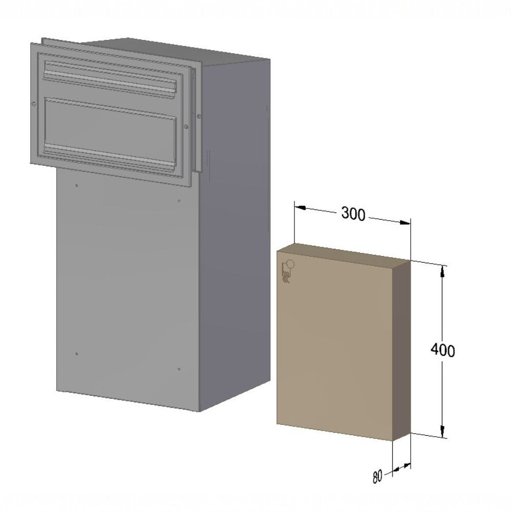 Post And Parcel Box For Gates And Fences – Sigma Rear Access   Parcel Dimensions 2