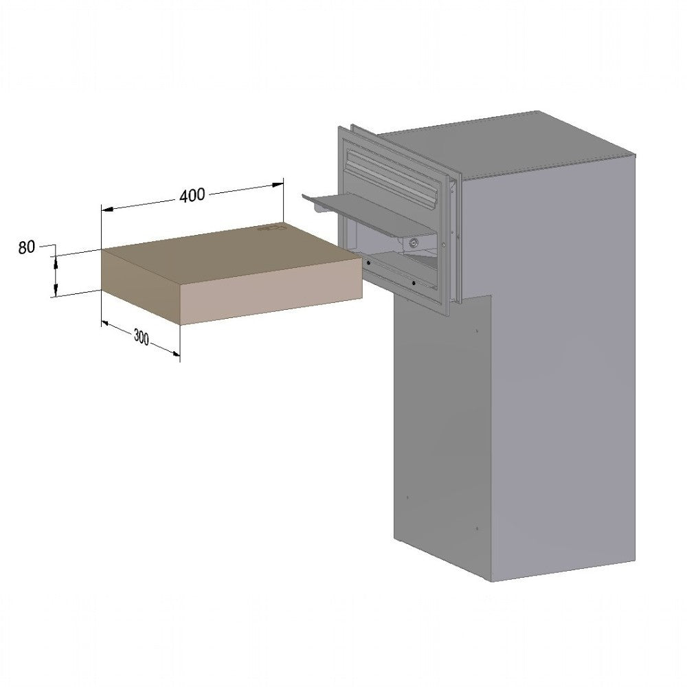 Post And Parcel Box For Through The Wall Application   Sierra Rear Access   Parcel Dimensions