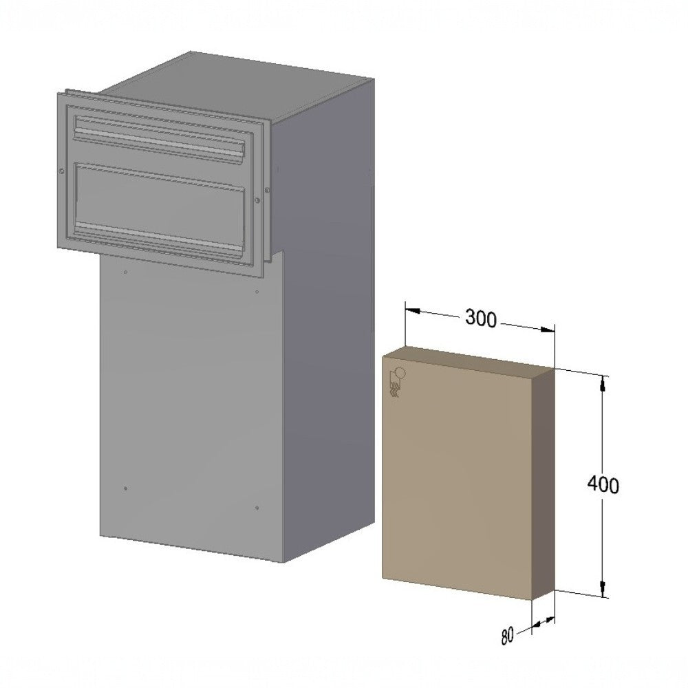 Post And Parcel Box For Through The Wall Application   Sierra Rear Access   Parcel Dimensions_2