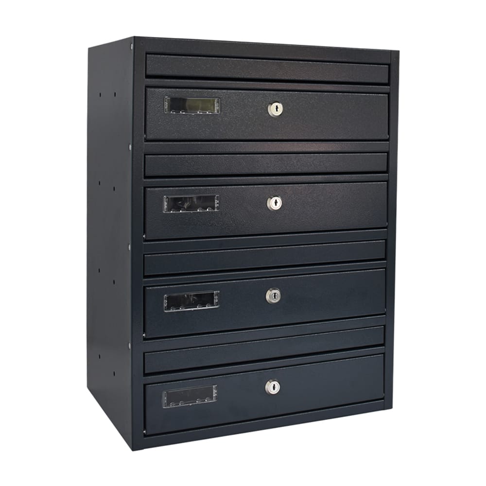Post Boxes For Flats E1 Urban Easy Anthracite Grey Bank Of 4