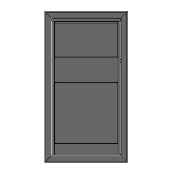 Rear Access Recess Mounted Extra Large Buzzard Parcel Box with Trim Dimension Drawing Front
