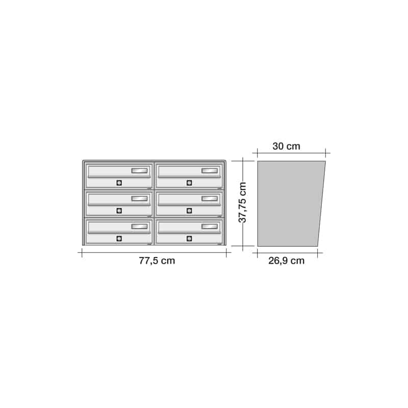 Freestanding Letterbox for Flats and Offices External Lockable - Tocco Di Italia Slim