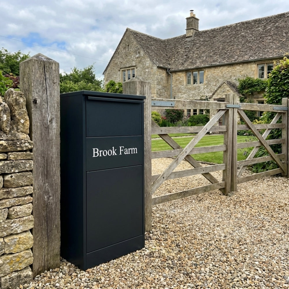 Rear Access Parcel Drop Box – Extra Large Secure Outdoor Free Standing Parcel Box - Buzzard