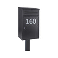 Secured Outdoor Free Standing Parcel Box Woodpecker Anthracite Grey Personalisedwith Dark Grey FR 2Stand