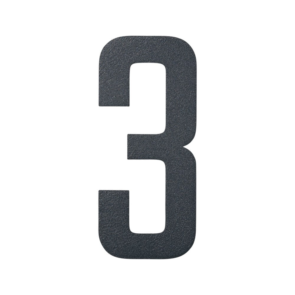 Stylish 3D House Numbers   Stainless Steel Powder Coated Anthracite Grey   Number 3