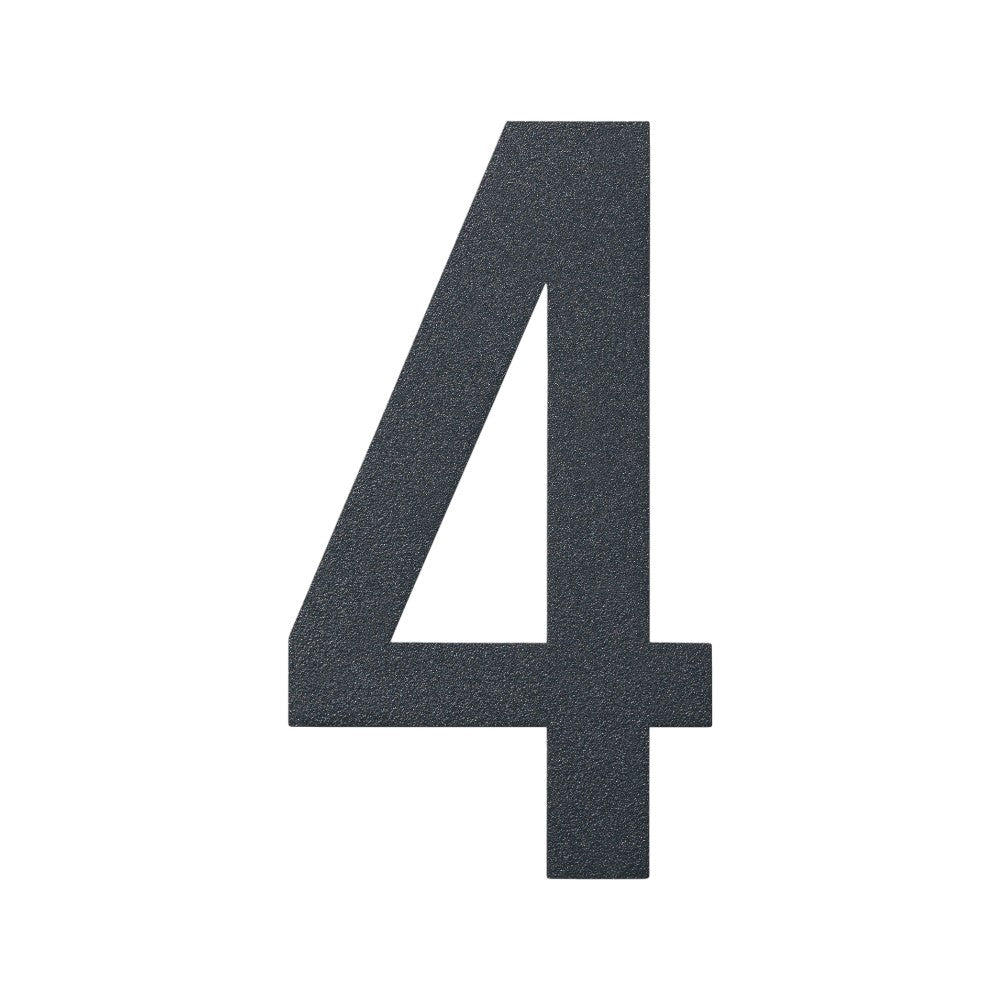 Stylish 3D House Numbers   Stainless Steel Powder Coated Anthracite Grey   Number 4