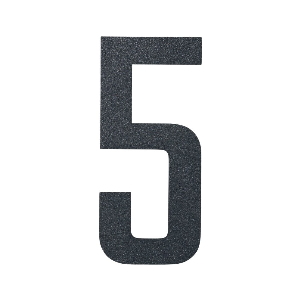 Stylish 3D House Numbers   Stainless Steel Powder Coated Anthracite Grey   Number 5