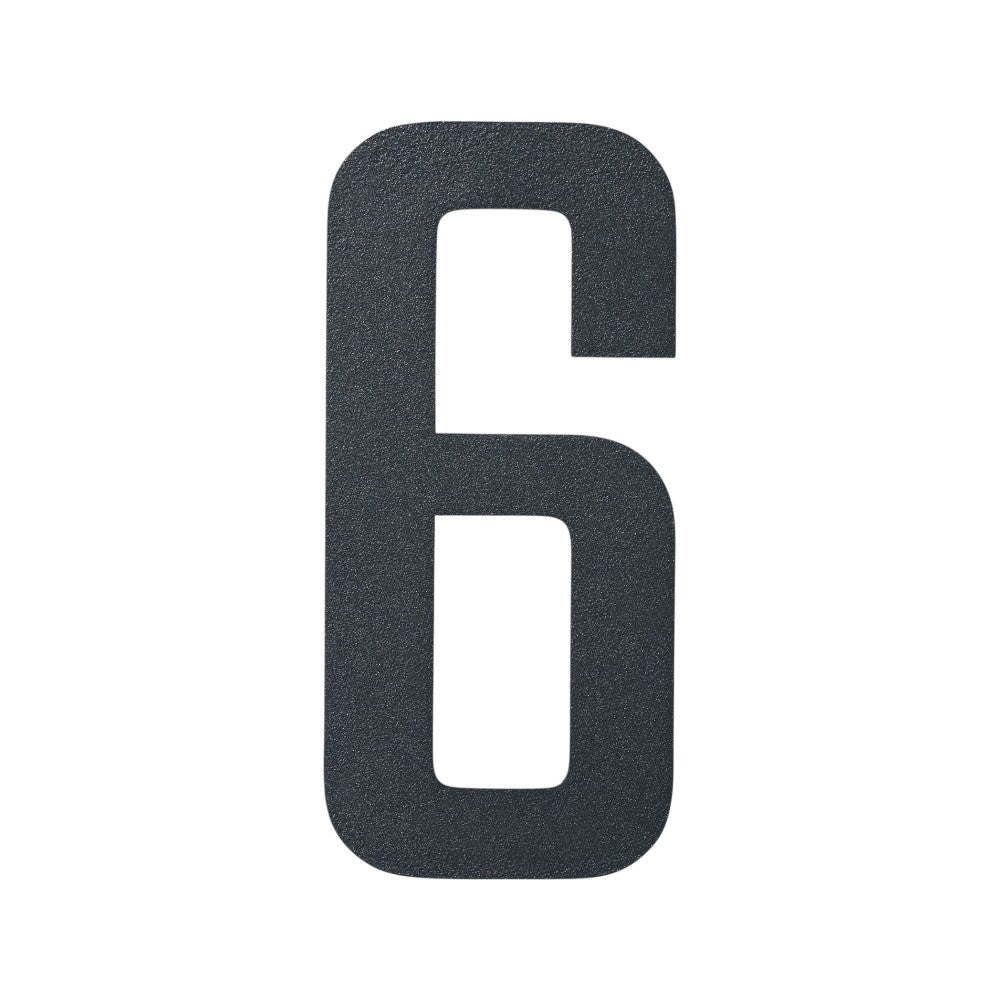 Stylish 3D House Numbers   Stainless Steel Powder Coated Anthracite Grey   Number 6