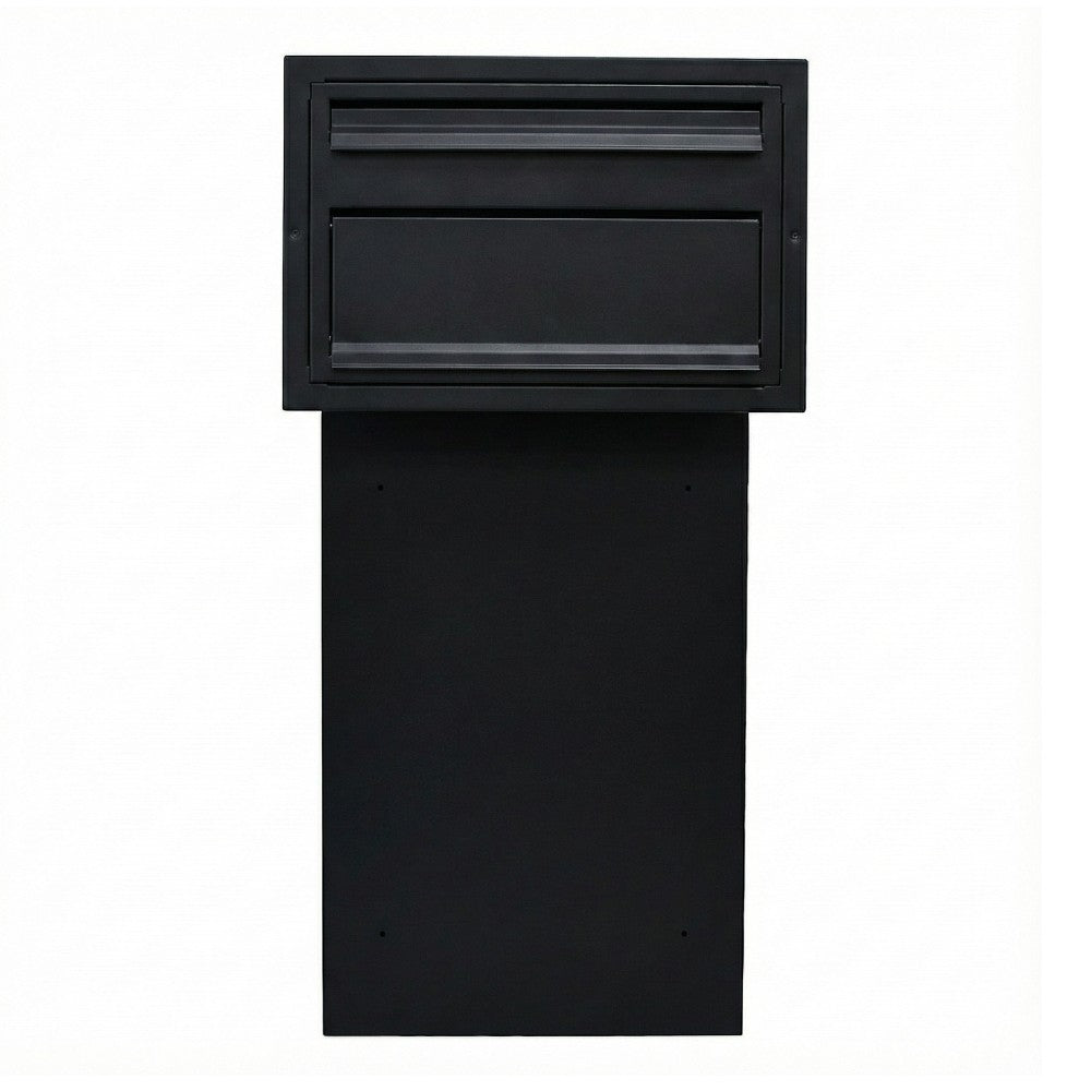 Through The Wall Post And Parcel Box   Sierra   Rear Access   Black