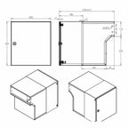 Through The Wall Post Box LFD 042 Black Nero Letterplate Dimensions