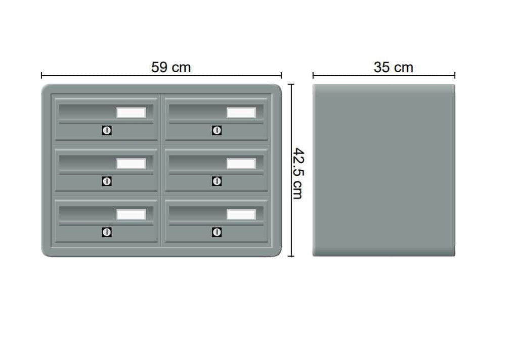 Tocco Di Italia Modular 270 Wall Mounted Letterboxes for Flats Anthracite Grey