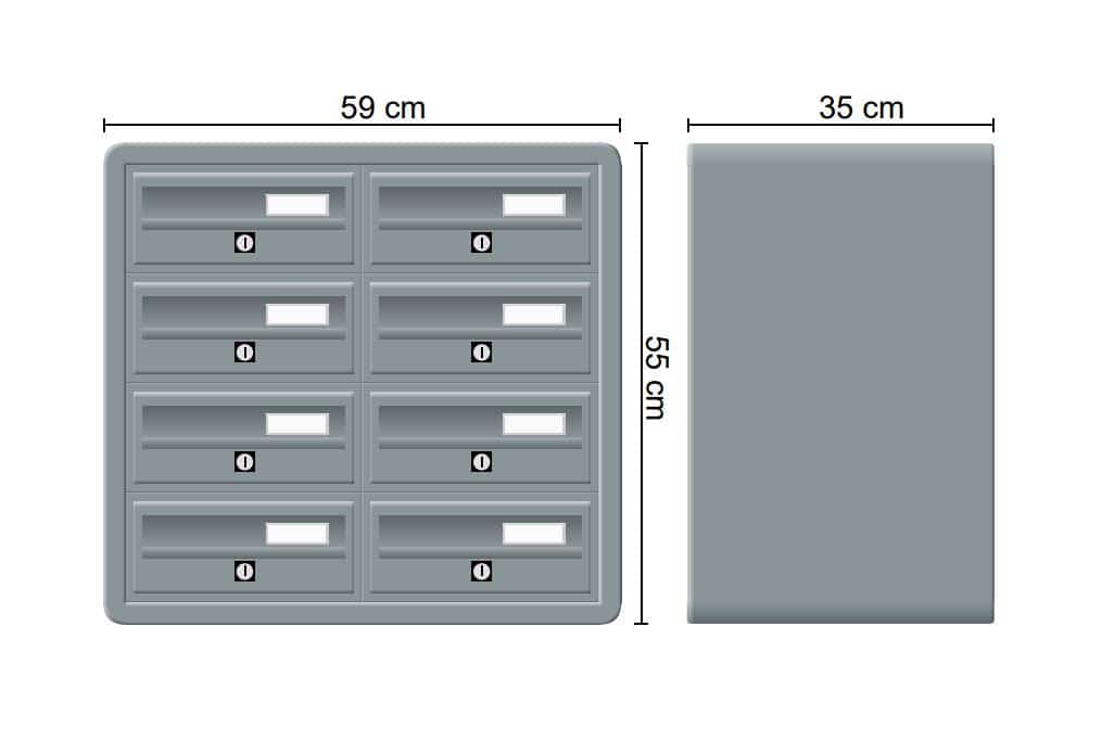 Tocco Di Italia Modular 270 Wall Mounted Post Boxes for Flats Anodized Silver