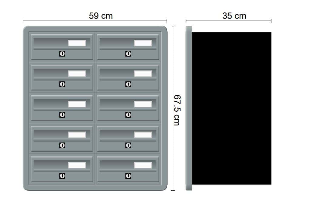 Tocco Di Italia Modular 270 Recess Mounted Post Boxes for Flats