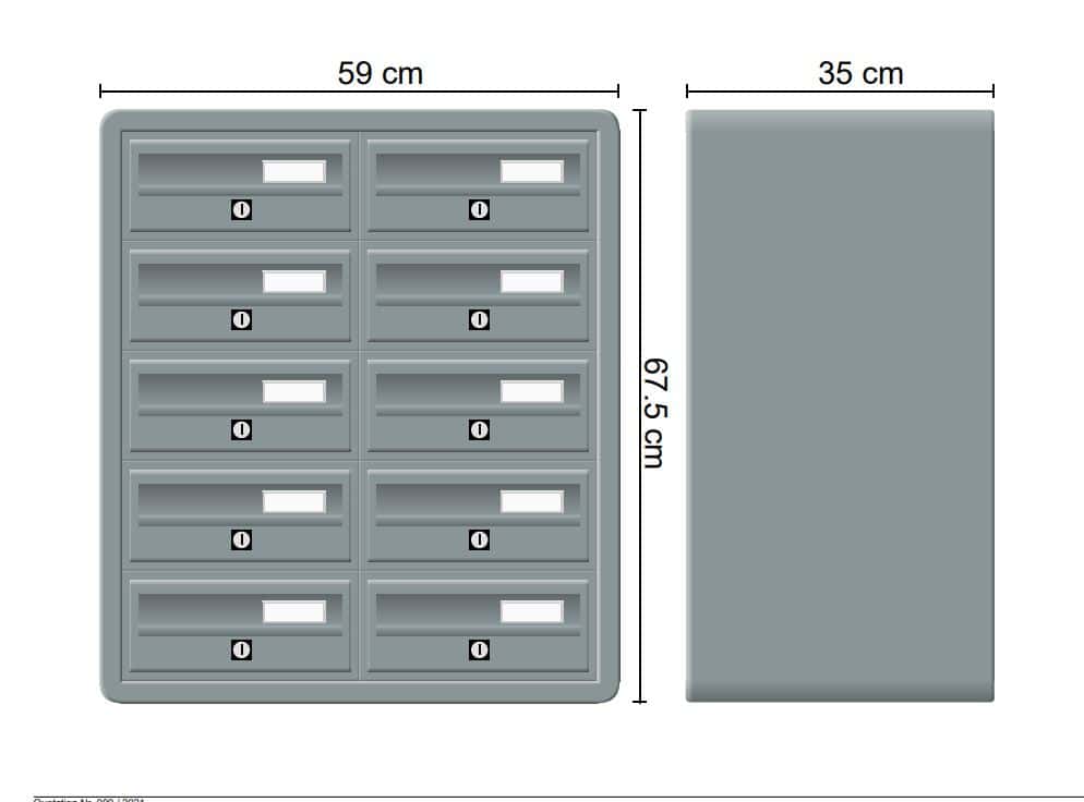 Tocco Di Italia Modular 270 Wall Mounted Post Boxes for Flats Anodized Silver