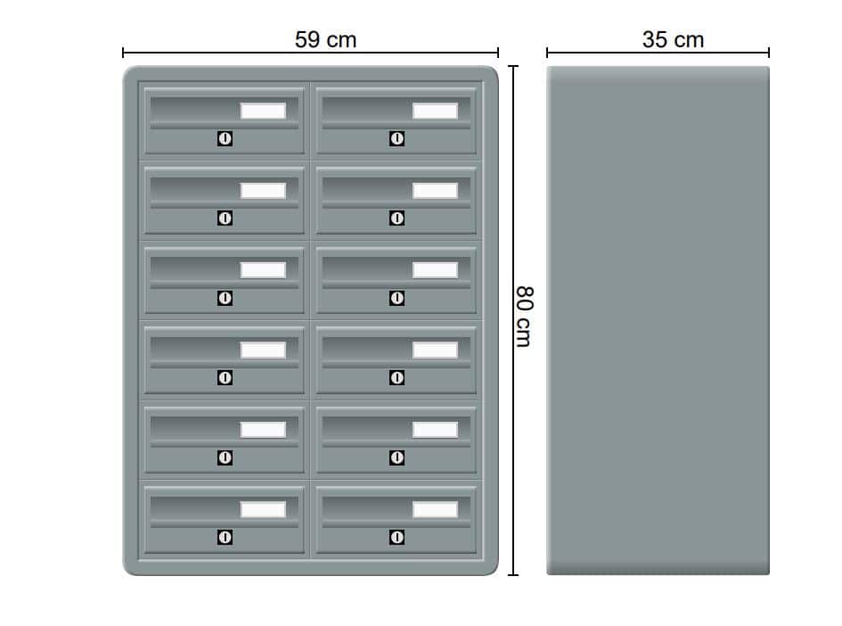 Tocco Di Italia Modular 270 Wall Mounted Post Boxes for Flats Anodized Silver