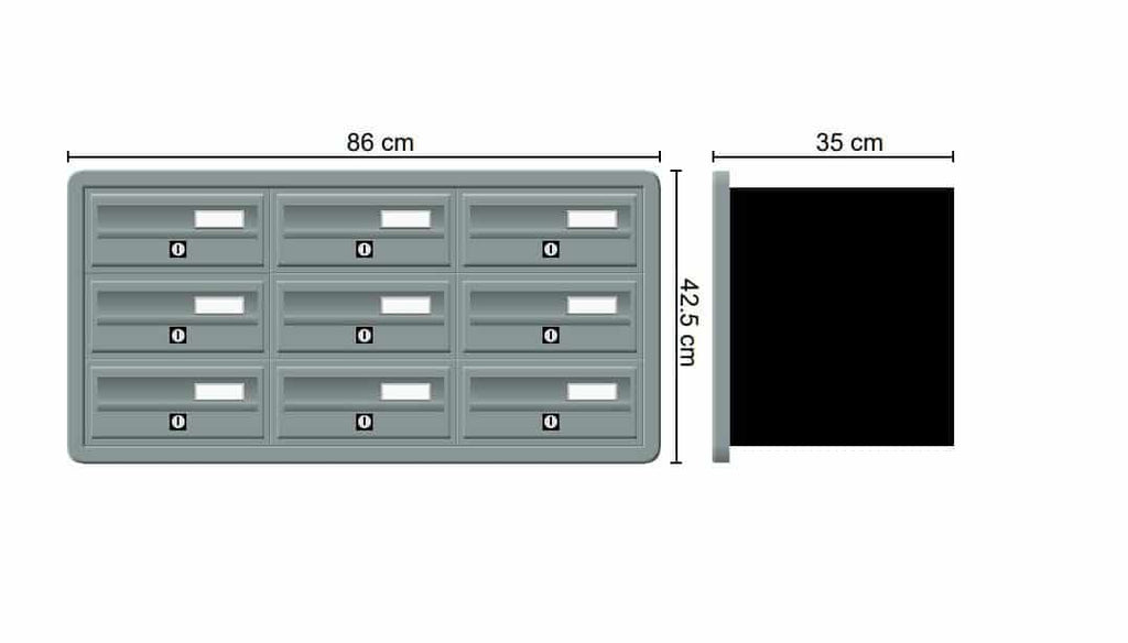 Tocco Di Italia Modular 270 3x3 Recess Mounted Post Boxes For Flats