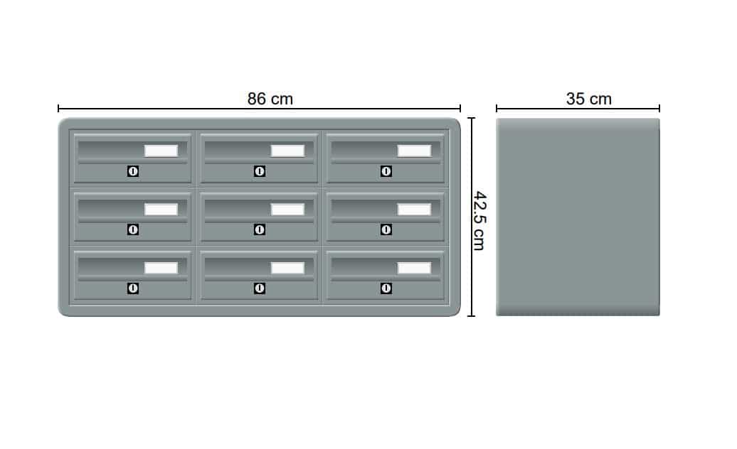 Tocco Di Italia Modular 270 Wall Mounted Letterboxes for Flats Anthracite Grey
