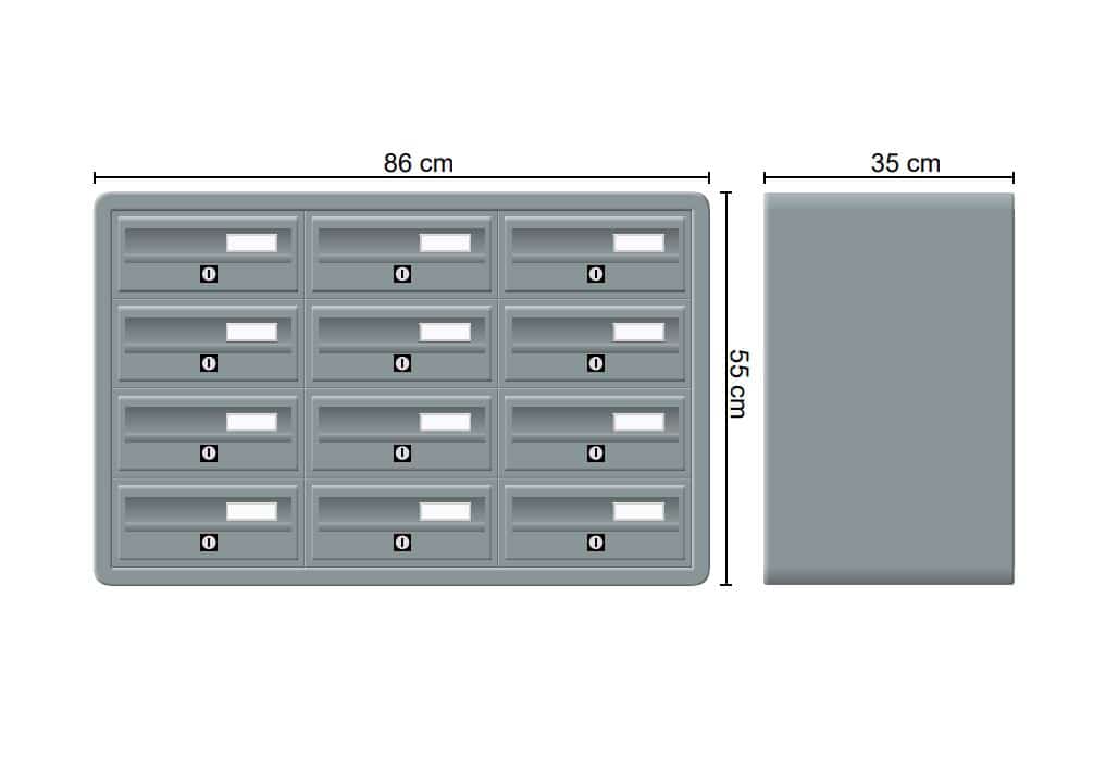 Tocco Di Italia Modular 270 Wall Mounted Post Boxes for Flats Anodized Silver