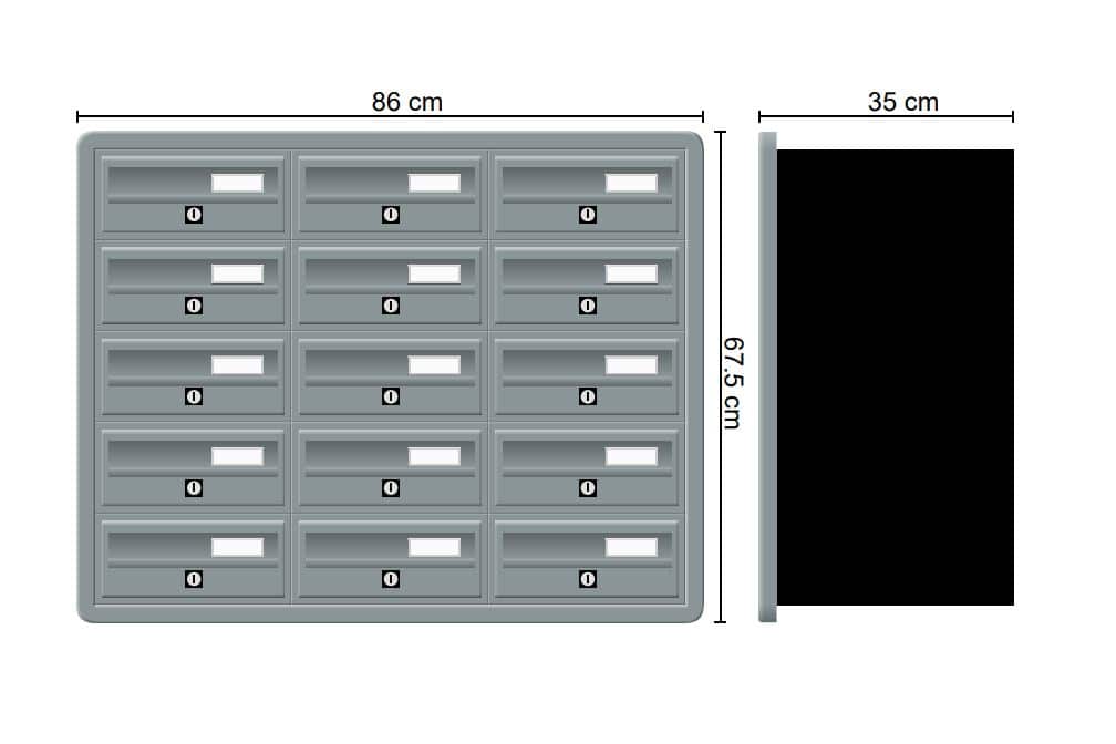 Tocco Di Italia Modular 270 Recess Mounted Post Boxes for Flats Anthracite Grey