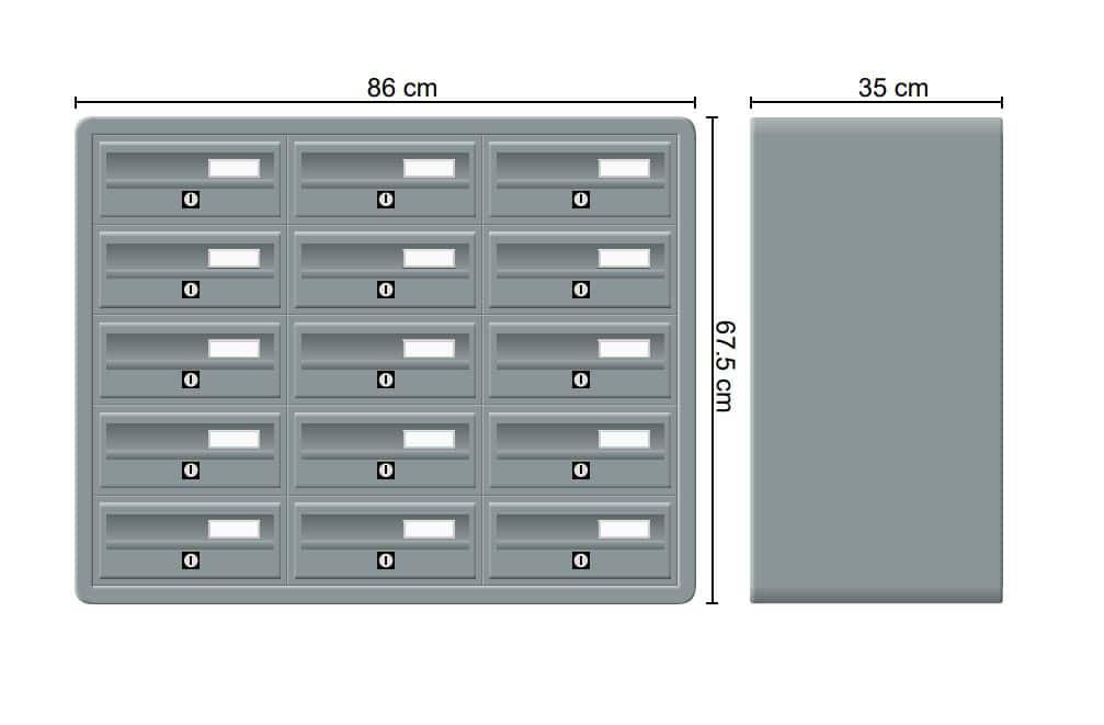 Tocco Di Italia Modular 270 Wall Mounted Letterboxes for Flats Anthracite Grey