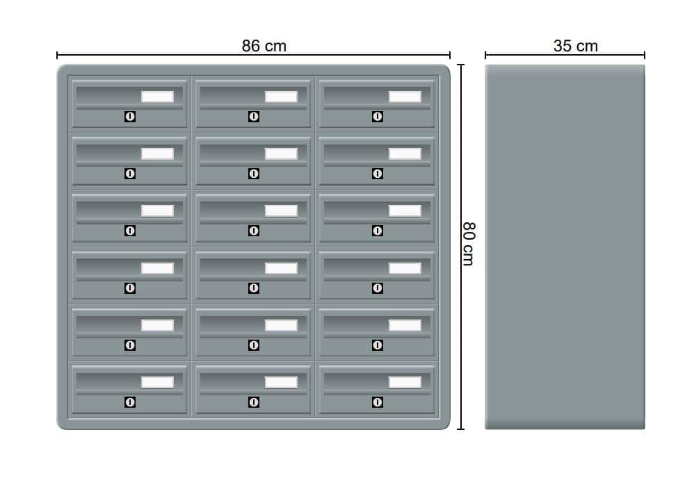 Tocco Di Italia Modular 270 Wall Mounted Post Boxes for Flats Anodized Silver