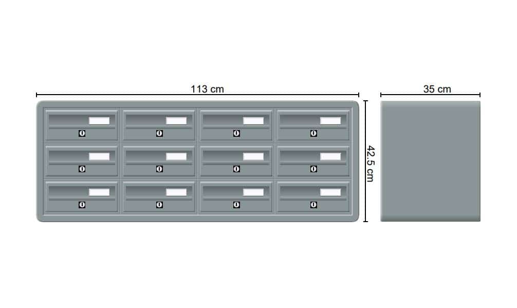 Tocco Di Italia Modular 270 Wall Mounted Post Boxes for Flats Anodized Silver