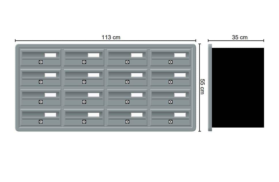Tocco Di Italia Modular 270 Recess Mounted Post Boxes for Flats Anthracite Grey