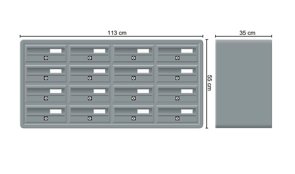 Tocco Di Italia Modular 270 Wall Mounted Letterboxes for Flats Anthracite Grey