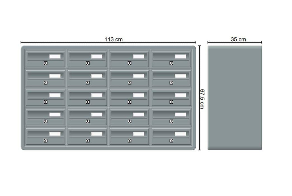 Tocco Di Italia Modular 270 Wall Mounted Post Boxes for Flats Anodized Silver