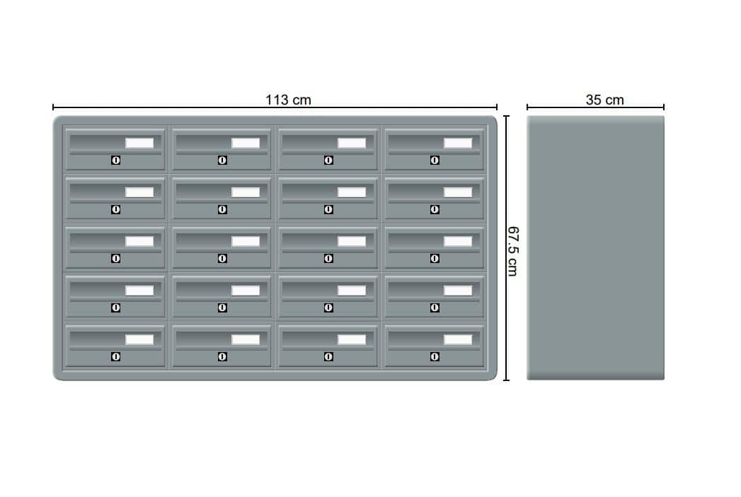 Tocco Di Italia Modular 270 Wall Mounted Post Boxes for Flats Anodized Silver